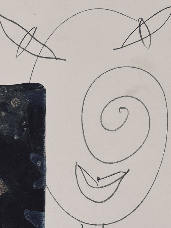 Image 1 of Michael Buthe 1944-1994 - Schöne Abstrakte Komposition Mit Original Bleistiftzeichnung!!!