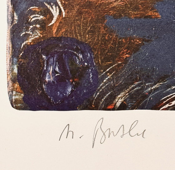 Image 1 of Michael Buthe 1944-1994 - Schöne Abstrakte Komposition Mit Original Bleistiftzeichnung!!!