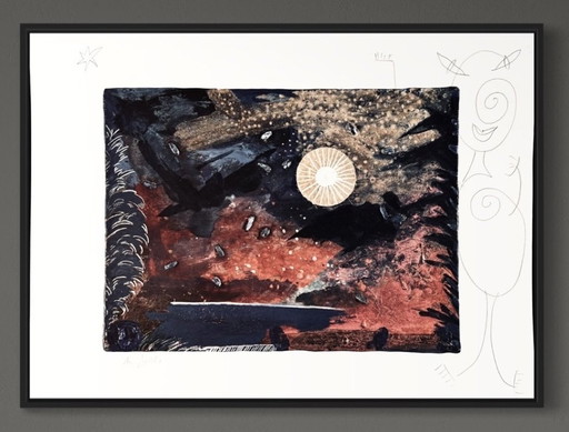 Michael Buthe 1944-1994 - Schöne Abstrakte Komposition Mit Original Bleistiftzeichnung!!!