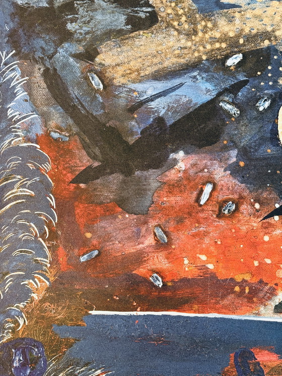 Image 1 of Michael Buthe 1944-1994 - Schöne Abstrakte Komposition Mit Original Bleistiftzeichnung!!!