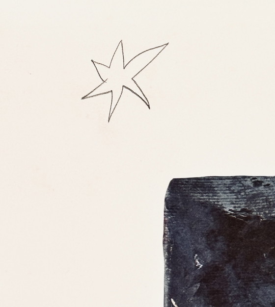 Image 1 of Michael Buthe 1944-1994 - Schöne Abstrakte Komposition Mit Original Bleistiftzeichnung!!!