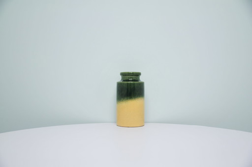 Beige & grüne westdeutsche Vase Scheurich