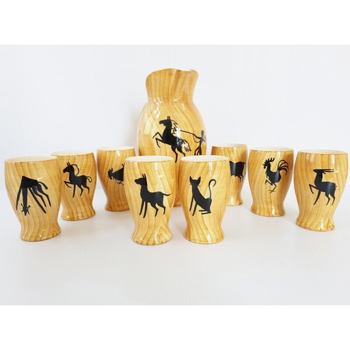 Orangeade-Set aus Keramik von Grand Jean-Jourdan, 1950