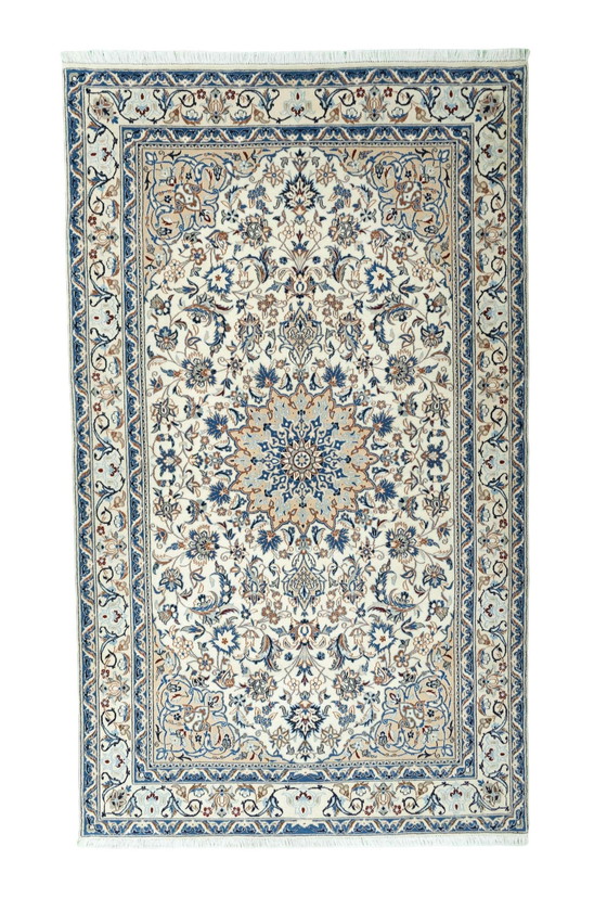 Image 1 of Handgeknüpfter Nain Mit Seide Orientteppich – 220 X 132 Cm