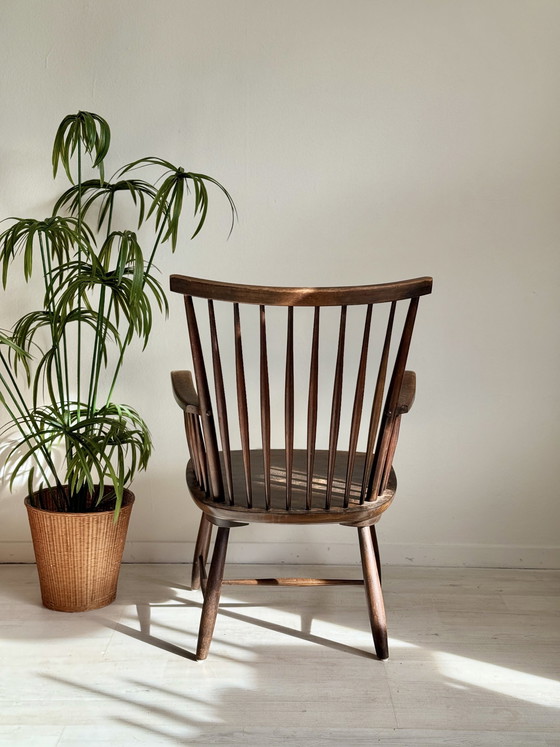 Image 1 of Minimalistischer Wabisabi-Barstuhl im Vintage-Stil