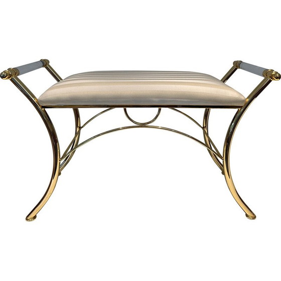 Image 1 of Vintage Hocker aus Plexiglas und goldenem Metall, Frankreich 1970