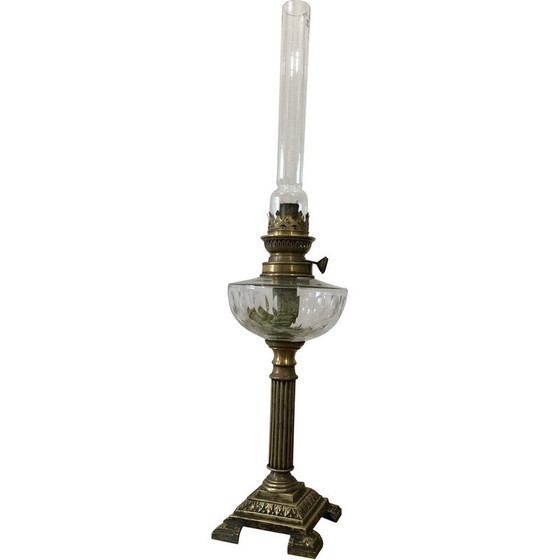Image 1 of Vintage-Öllampe aus Messing