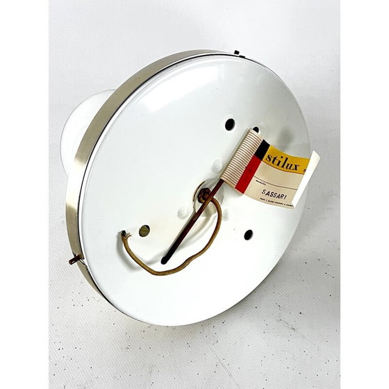 Image 1 of Paar runde Wandlampen aus vergoldetem Aluminium von Stilux Milano