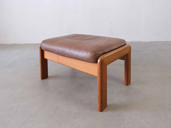 Image 1 of Vintage Danish Leather Chair With Ottomane 