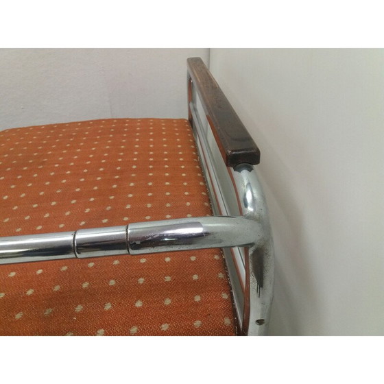Image 1 of Vintage Chrom Bauhaus Robert Slezák 3-Sitzer Sofa 1940er Jahre
