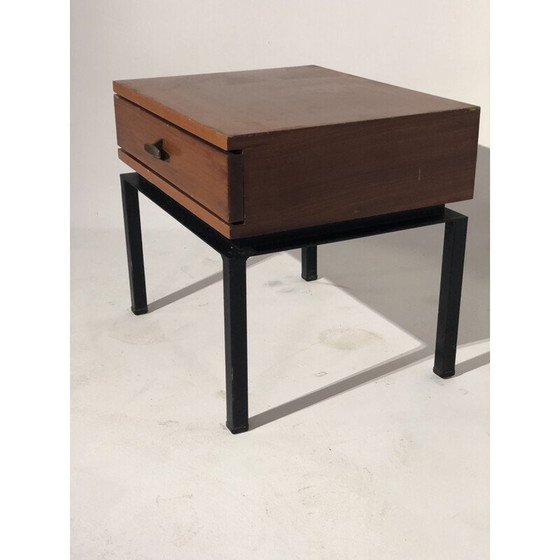 Image 1 of Nachttisch aus Holz und Metall im Vintage-Stil