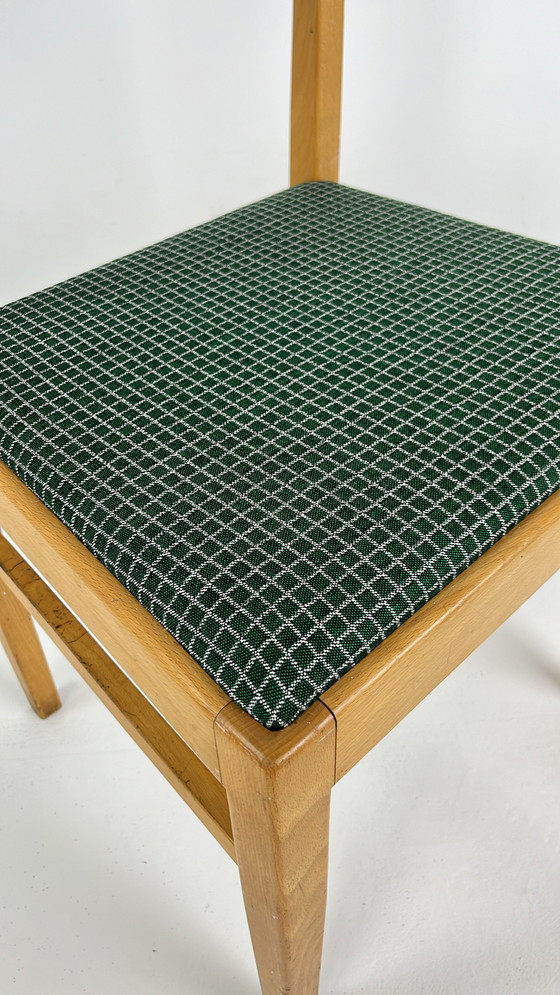 Image 1 of 4x schwedische Vintage-Holzstühle mit Stoffsitz