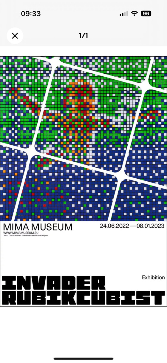 Image 1 of Poster Street Art Invader Expo Brüssel Nirvana Basquiat