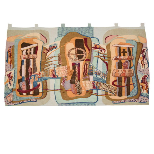 Handgeknüpfter großer Wandteppich, 1980S