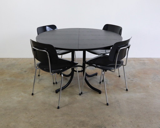 Runder ausziehbarer Vintage-Esstisch