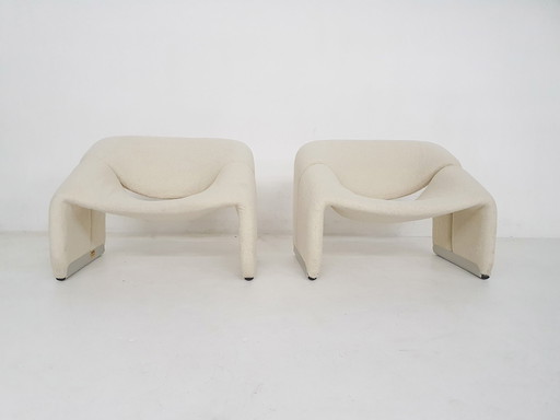 Satz von zwei Pierre Paulin für Artifort, "Groovy"-Lounge-Stühle Modell F598, Niederlande 1960'S
