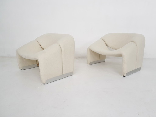 Satz von zwei Pierre Paulin für Artifort, "Groovy"-Lounge-Stühle Modell F598, Niederlande 1960'S