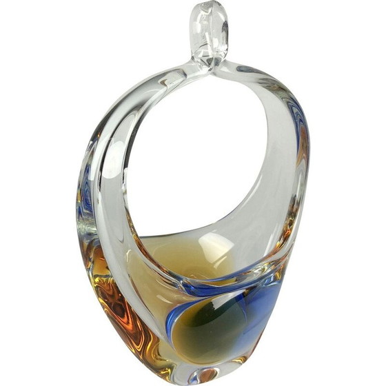 Image 1 of Alter Glaskorb von Luboš Metelák und Oldřich Lípa für Moser Karlovy Vary, Tschechien 1970