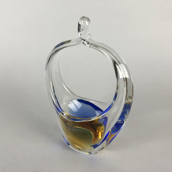 Image 1 of Alter Glaskorb von Luboš Metelák und Oldřich Lípa für Moser Karlovy Vary, Tschechien 1970