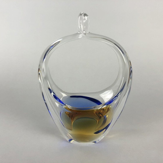 Image 1 of Alter Glaskorb von Luboš Metelák und Oldřich Lípa für Moser Karlovy Vary, Tschechien 1970