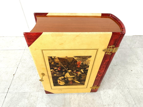 Image 1 of Italienischer Barschrank in Buchform aus Ziegenleder von Aldo Tura, 1950er Jahre