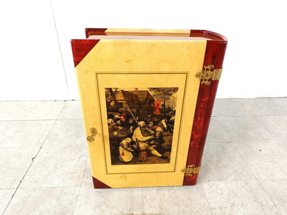 Image 1 of Italienischer Barschrank in Buchform aus Ziegenleder von Aldo Tura, 1950er Jahre