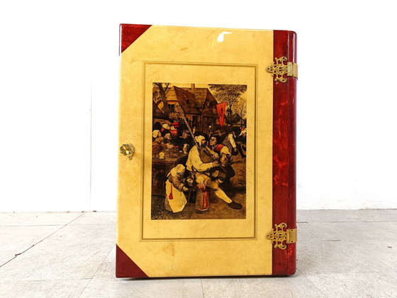 Image 1 of Italienischer Barschrank in Buchform aus Ziegenleder von Aldo Tura, 1950er Jahre