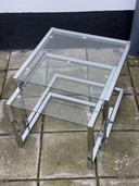 Nest aus Tische aus Chrom und Glas