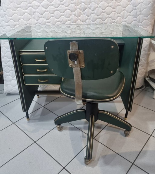 Umberto Mascagni Set Officedesk + Sessel auf Rädern