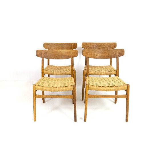 Image 1 of 4 alte Ch23 Stühle aus Eichenholz und Geflecht von Hans J. Wegner für Carl Hansen und Søn