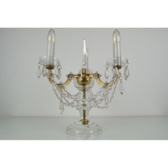 Image 1 of Tischlampe aus Kristallglas von kamenicky Senov, Tschechoslowakei 1960