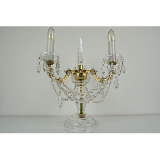 Image 1 of Tischlampe aus Kristallglas von kamenicky Senov, Tschechoslowakei 1960