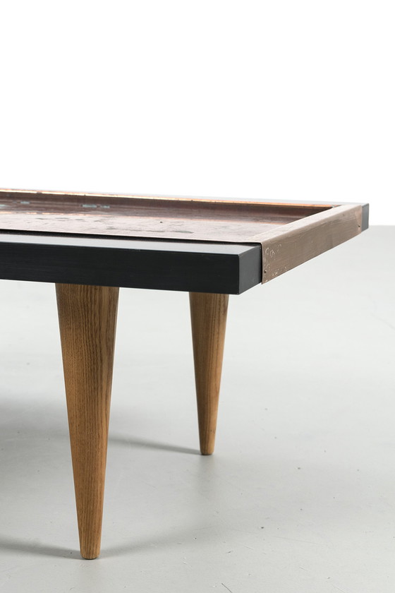 Image 1 of Couchtisch aus den 50er Jahren mit Kupferplatte