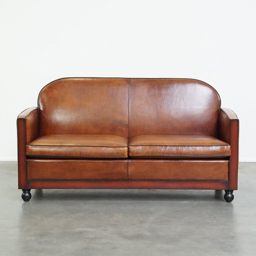 Schafsfell Art Deco 2,5-Sitzer Design Sofa