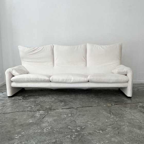 Image 1 of Maralunga 3-Sitzer Sofa von Vico Magistretti für Cassina, Italien 1973