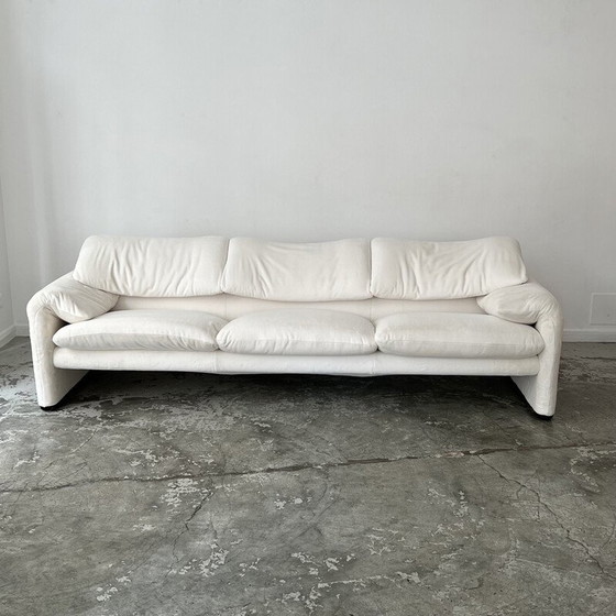 Image 1 of Maralunga 3-Sitzer Sofa von Vico Magistretti für Cassina, Italien 1973