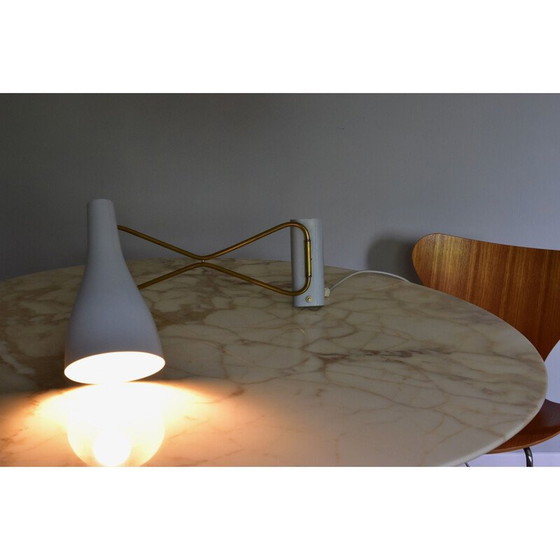 Image 1 of Vintage hellblaue Wandlampe aus Metall und Messing von Cosack, Deutschland 1950