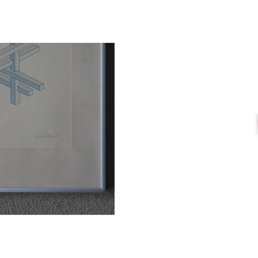 Vintage-Gemälde von Oscar Reutersvärd