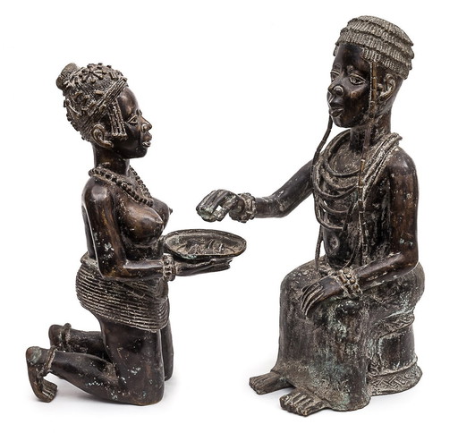 Bronze "L'Offrande De Cauris", Benin, 1950