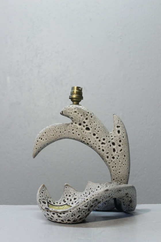 Image 1 of Marius Bessone À Vallauris - Lampenfuß Freie Form Emaille Lava 1950S