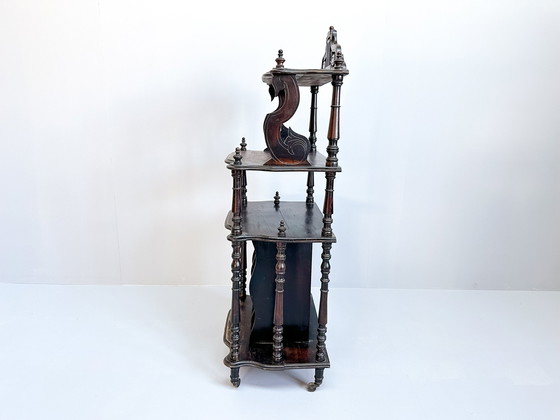 Image 1 of Vintage-Holz-Etagere auf Rollen, Notenständer, Dingsbums