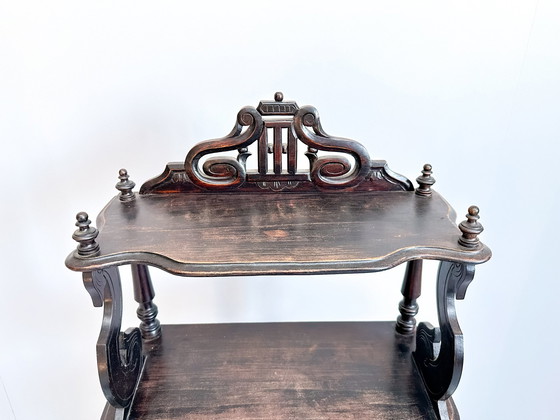 Image 1 of Vintage-Holz-Etagere auf Rollen, Notenständer, Dingsbums