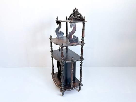 Image 1 of Vintage-Holz-Etagere auf Rollen, Notenständer, Dingsbums