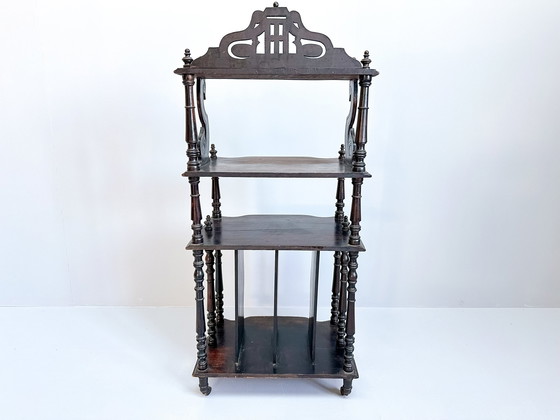 Image 1 of Vintage-Holz-Etagere auf Rollen, Notenständer, Dingsbums