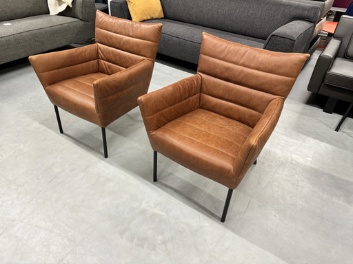 2 Label Van den Berg Cocoon Sessel braun Leder