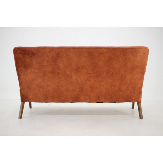 Image 1 of Vintage 3-Sitzer Sofa aus Samt von Alfred Christensen, Dänemark 1940er Jahre