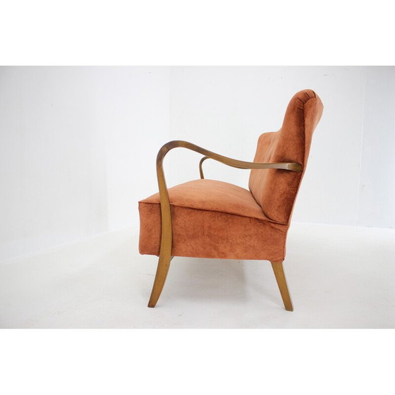 Image 1 of Vintage 3-Sitzer Sofa aus Samt von Alfred Christensen, Dänemark 1940er Jahre
