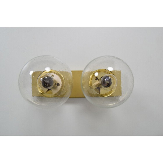 Image 1 of Klassische Wandleuchte aus Glas und Messing Kamenicky Senov, Tschechoslowakei 1970