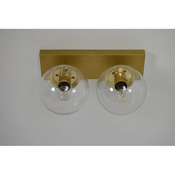 Image 1 of Klassische Wandleuchte aus Glas und Messing Kamenicky Senov, Tschechoslowakei 1970