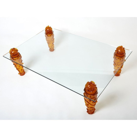 Image 1 of Vintage Couchtisch aus Glas von Garouste und Bonetti, 1990